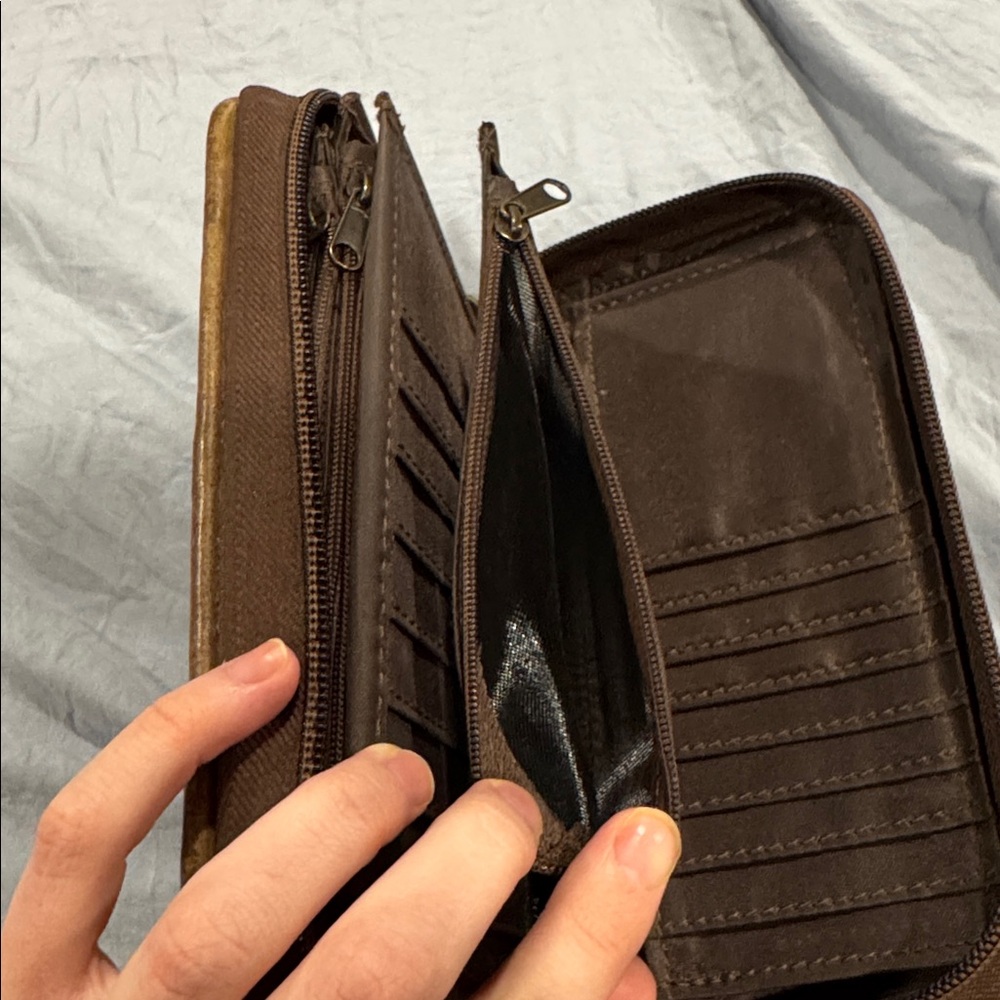 Sts Ranchwear Patchwork Brown And Cream Wristlet - image 7